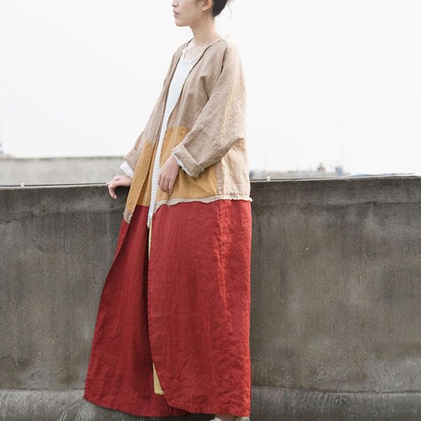 johnature women ramie trench patchwork color coats vintage long sleeve 2019 spring new chinese cardigan trench, Tan;black
johnature women ramie trench patchwork color coats vintage long sleeve 2019 spring new chinese cardigan trench, Tan;black