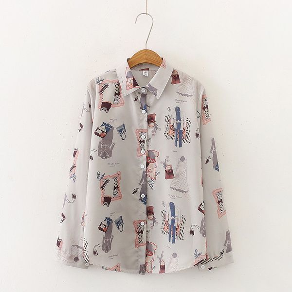 2019 high street women shirt long sleeve printed blouses college style girls slim blouse shirt fashion casual loose blouses, White
2019 high street women shirt long sleeve printed blouses college style girls slim blouse shirt fashion casual loose blouses, White
