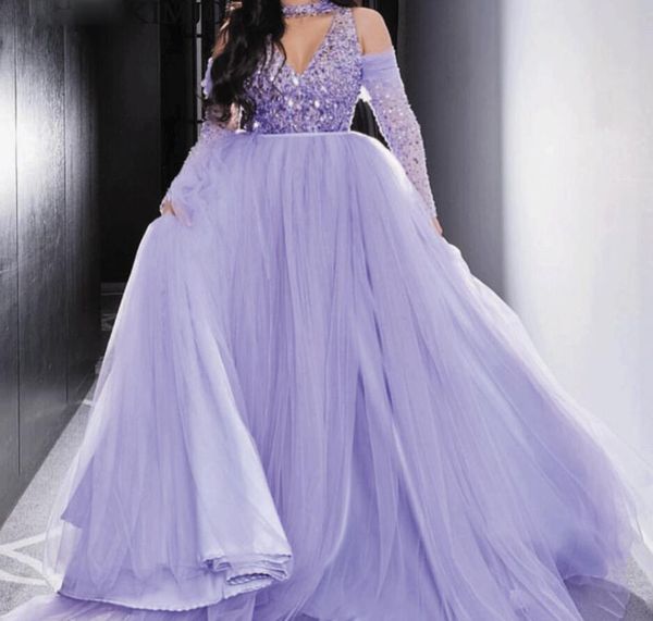 vestidos de graduacion largos lavender beaded a line prom dresses high neck long sleeve off the shoulder arabic formal evening party gowns, Black
vestidos de graduacion largos lavender beaded a line prom dresses high neck long sleeve off the shoulder arabic formal evening party gowns, Black