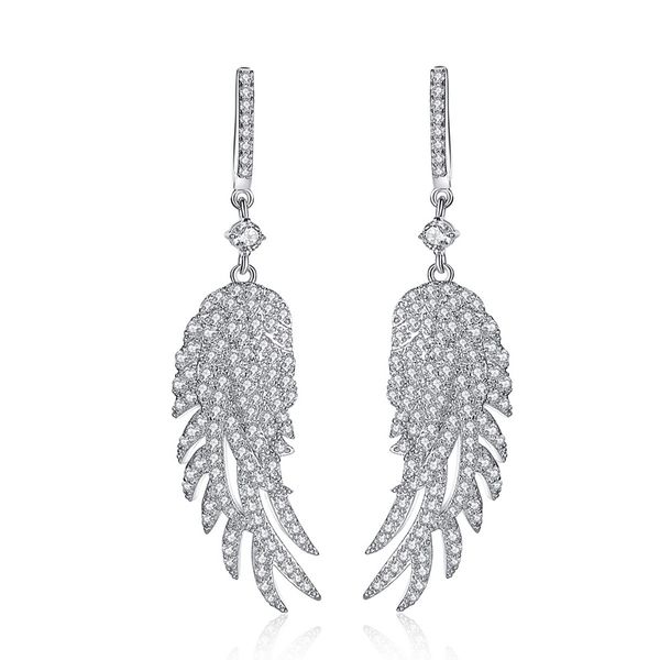 feather drop earrings shining white zircon fine jewelry dinner party wedding dangle earrings for women gift, Golden;silver
feather drop earrings shining white zircon fine jewelry dinner party wedding dangle earrings for women gift, Golden;silver
