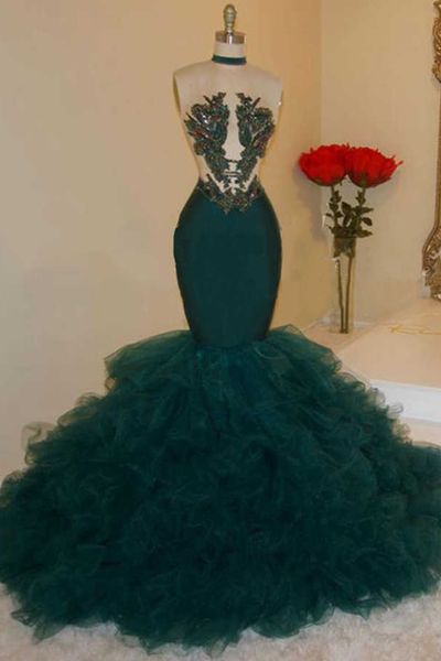 sparkling sequins green prom dresses high neck backless evening gowns ruffles tulle long formal dresses, Black
sparkling sequins green prom dresses high neck backless evening gowns ruffles tulle long formal dresses, Black