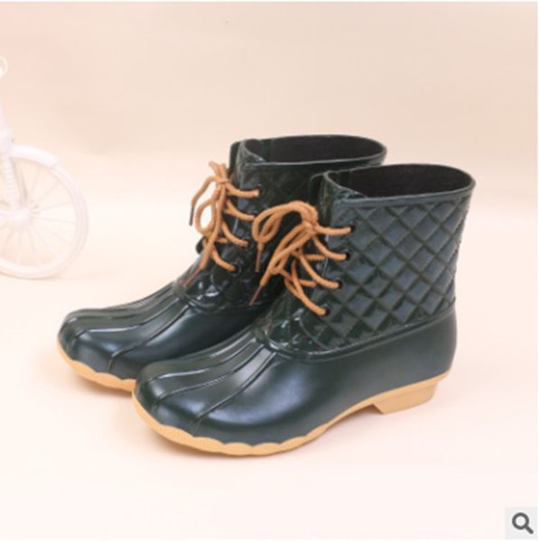 women rain boots casual lace up waterproof non-slip winter duck boots fashion round toe low heels outdoor working mid calf, Black
women rain boots casual lace up waterproof non-slip winter duck boots fashion round toe low heels outdoor working mid calf, Black
