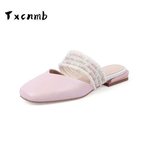 genuine leather mules shoes women flat slippers casual slip-on beige shoes summer female slippers round toe, Black
genuine leather mules shoes women flat slippers casual slip-on beige shoes summer female slippers round toe, Black
