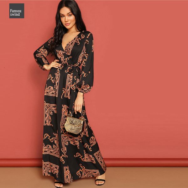 v neck scarf print dresses wrap casual dress women 2019 spring long sleeve party maxi dress vacation belted, Black;gray
v neck scarf print dresses wrap casual dress women 2019 spring long sleeve party maxi dress vacation belted, Black;gray