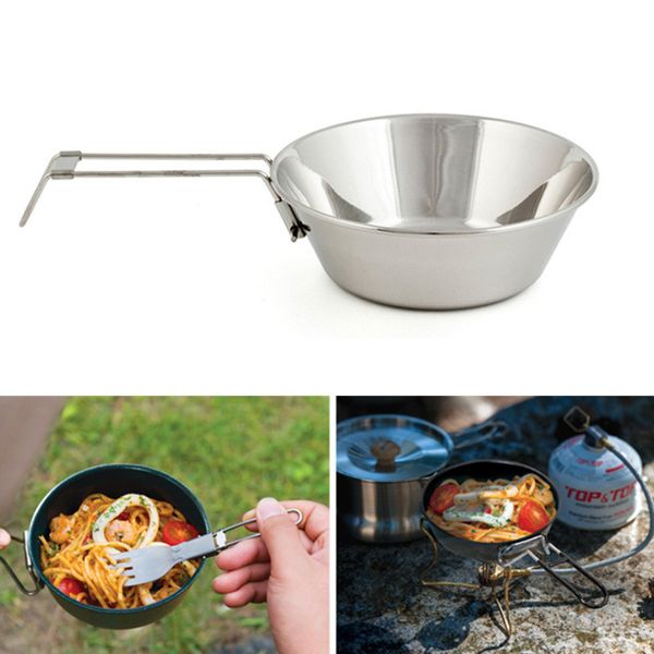 300ml outdoor camping tableware stainless steel rice bowl with folding handle portable space-saving utensils for camping
300ml outdoor camping tableware stainless steel rice bowl with folding handle portable space-saving utensils for camping