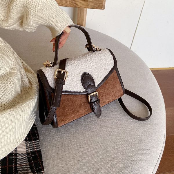 white brown hit color women tote bags winter velvet patchwork handbags shoulder bag vintage messengers b677
white brown hit color women tote bags winter velvet patchwork handbags shoulder bag vintage messengers b677