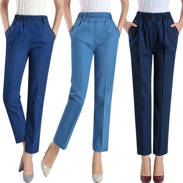 women's jeans black jeans high waist women's elastic waist plus size straight pants, Blue
women's jeans black jeans high waist women's elastic waist plus size straight pants, Blue