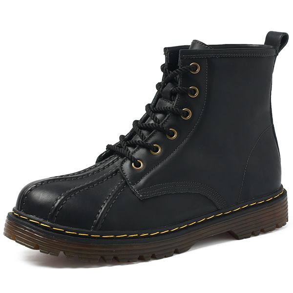 2019 shoes men's leather boots winter fur men boots comfortable nature working men lace-up casual ankle boots, Black
2019 shoes men's leather boots winter fur men boots comfortable nature working men lace-up casual ankle boots, Black