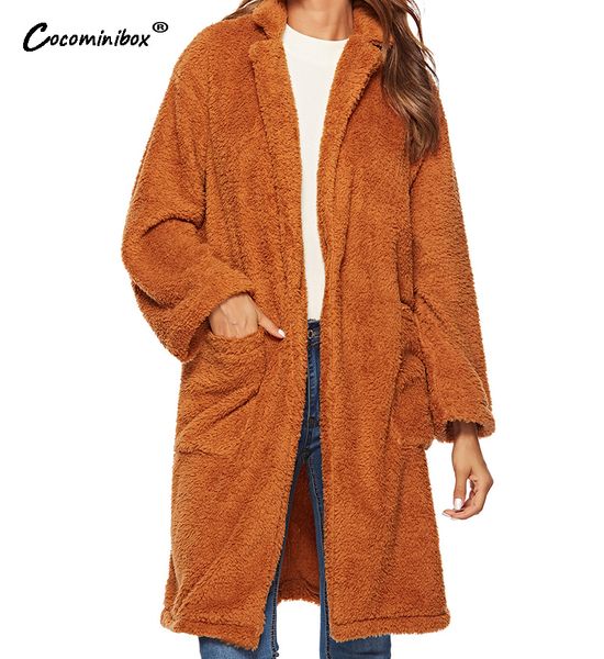 women long sleeve fleece winter teddy coat plush faux fur warm female coat big pockets ladies fashion overcoat outwear, Black
women long sleeve fleece winter teddy coat plush faux fur warm female coat big pockets ladies fashion overcoat outwear, Black