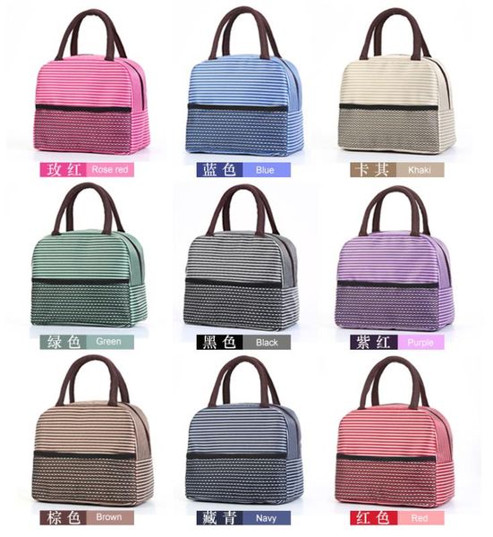insulated lunch bag work picnic takeaway bento thermal storage box striped 9colors, Blue;pink
insulated lunch bag work picnic takeaway bento thermal storage box striped 9colors, Blue;pink