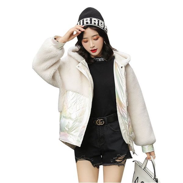 winter short down cotton clothing female 2019 new korean version the pattern lamb fur one outerwear hooded loose warm jacket 540, Black
winter short down cotton clothing female 2019 new korean version the pattern lamb fur one outerwear hooded loose warm jacket 540, Black