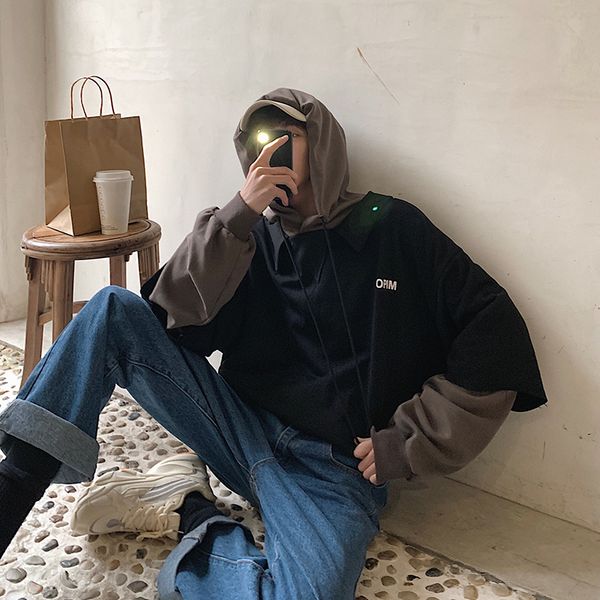 2019 autumn harajuku letter printing spelling color false two paper men hoodie sweatshirt casual cotton loose pullover m-xl, Black
2019 autumn harajuku letter printing spelling color false two paper men hoodie sweatshirt casual cotton loose pullover m-xl, Black