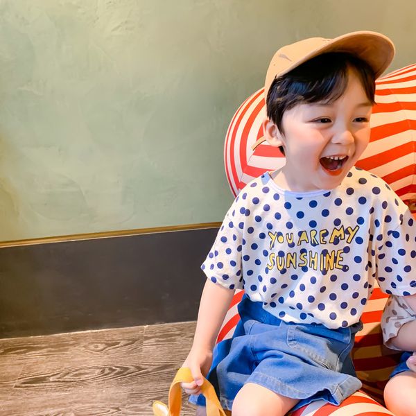 korean style boys cute dot short sleeve t shirts baby girls cotton casual letters y200704, Blue
korean style boys cute dot short sleeve t shirts baby girls cotton casual letters y200704, Blue