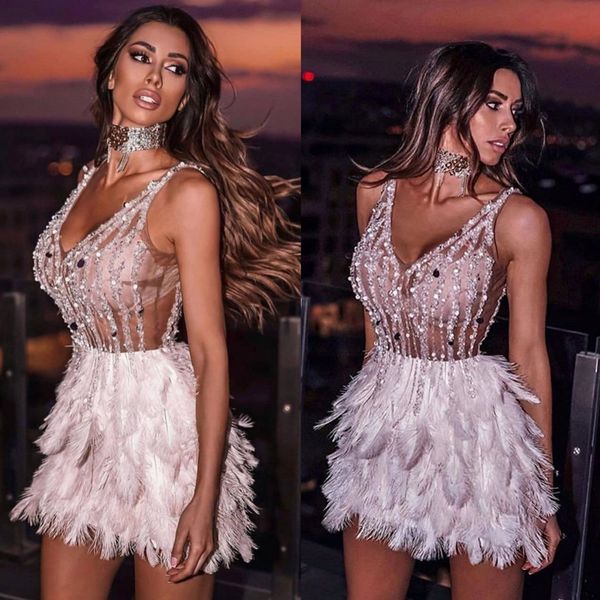 berta feather prom dresses v neck lace major beading sequins short evening dress custom made mini formal robes de soirée, Black
berta feather prom dresses v neck lace major beading sequins short evening dress custom made mini formal robes de soirée, Black