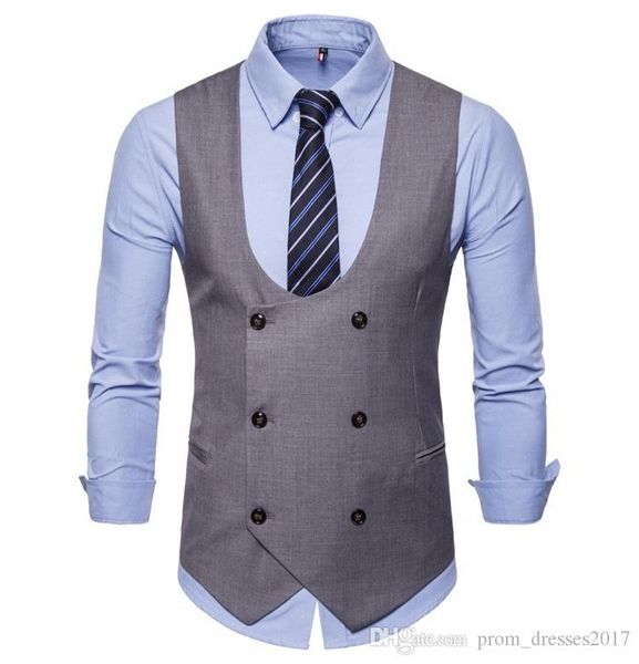 2020 new type male pure double-row button clip selling male u-collar pure-color leisure vest double-row button large-size men jacket, Black
2020 new type male pure double-row button clip selling male u-collar pure-color leisure vest double-row button large-size men jacket, Black