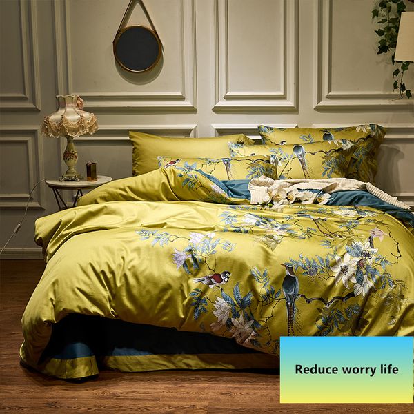 silky egyptian cotton yellow chinoiserie style birds flowers duvet cover bed sheet fitted sheet set king size bedding set
silky egyptian cotton yellow chinoiserie style birds flowers duvet cover bed sheet fitted sheet set king size bedding set