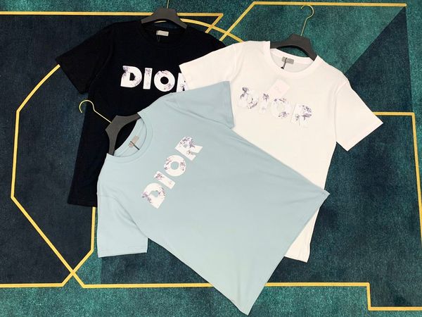 2020 france's latest fashion casual cotton alphabet floral print t-shirt casual men's designer wild high-quality men's oversi, White;black