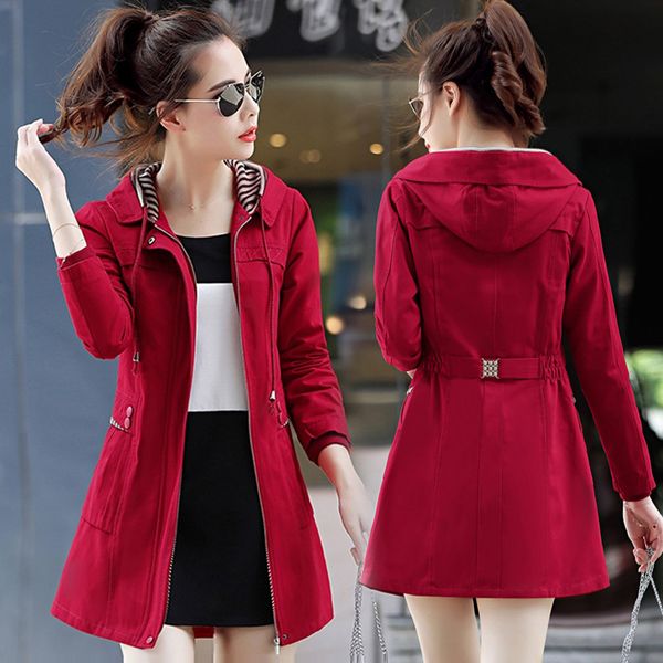 spring autumn coat women new korean mid long hooded windbreaker overcoat plus size cotton khaki trench coat female casual, Tan;black
spring autumn coat women new korean mid long hooded windbreaker overcoat plus size cotton khaki trench coat female casual, Tan;black