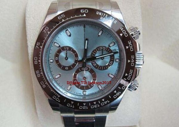 christmas gift mens watch ice blue dial ceramic bezel chronograph 116506, Slivery;brown
christmas gift mens watch ice blue dial ceramic bezel chronograph 116506, Slivery;brown