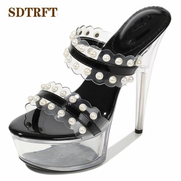 sdtrft summer ladies nightclub shoes woman sandals transparent platform 15cm thin high heels sweet pearl slipper eur 34-42, Black
sdtrft summer ladies nightclub shoes woman sandals transparent platform 15cm thin high heels sweet pearl slipper eur 34-42, Black