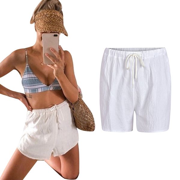 shorts women summer cotton linen shorts waistband solid white high waist fashion modis casual spodenki damskie 2019 d30, White;black
shorts women summer cotton linen shorts waistband solid white high waist fashion modis casual spodenki damskie 2019 d30, White;black