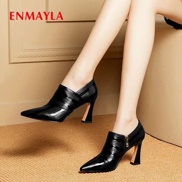enmayla 2020 womens shoes genuine leather zip high heel shoes basic square heel office & career mature women pumps size 34-39, Black
enmayla 2020 womens shoes genuine leather zip high heel shoes basic square heel office & career mature women pumps size 34-39, Black
