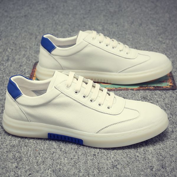 new summer british cowhide for men comfortable breathable leather small white shoes low lace-up sport shoes board, Black
new summer british cowhide for men comfortable breathable leather small white shoes low lace-up sport shoes board, Black