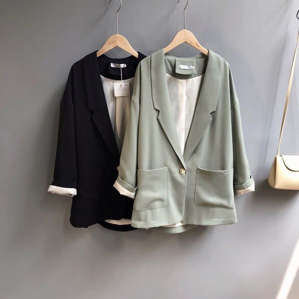 2019 new england style women red blazers long sleeve single button elegant casual green summer&spring ladies thin coat, White;black
2019 new england style women red blazers long sleeve single button elegant casual green summer&spring ladies thin coat, White;black