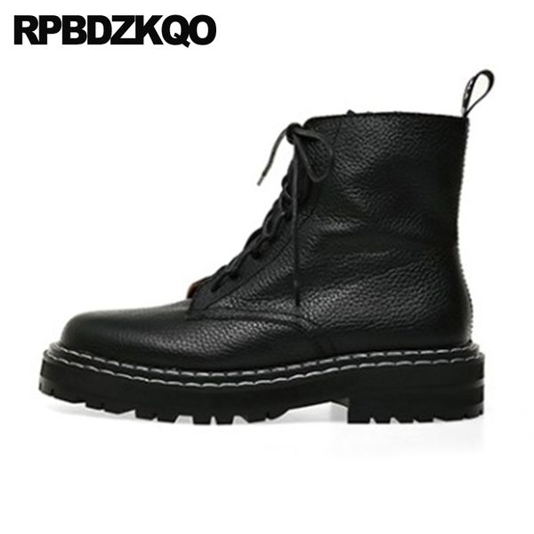 chunky 2019 big size black women 10 round toe shoes front lace up casual ankle boots autumn combat genuine leather fall
chunky 2019 big size black women 10 round toe shoes front lace up casual ankle boots autumn combat genuine leather fall