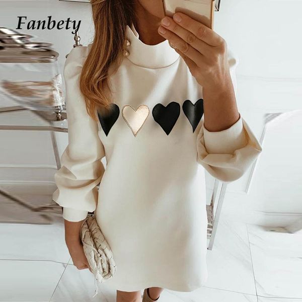 elegant button turtleneck straigh dress office lady puff long sleeve min dress women casual autumn heart sequins party dresses, Black;gray
elegant button turtleneck straigh dress office lady puff long sleeve min dress women casual autumn heart sequins party dresses, Black;gray