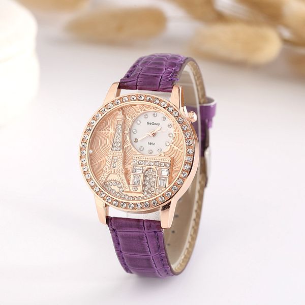 rose gold three-dimensional embossed eiffel tower watch female fashion belt quartz watch gift, Slivery;brown
rose gold three-dimensional embossed eiffel tower watch female fashion belt quartz watch gift, Slivery;brown
