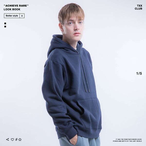 tide brand autumn and winter new men's clothing solid color basic light fleece hooded loose men's sweatshirts, Black
tide brand autumn and winter new men's clothing solid color basic light fleece hooded loose men's sweatshirts, Black