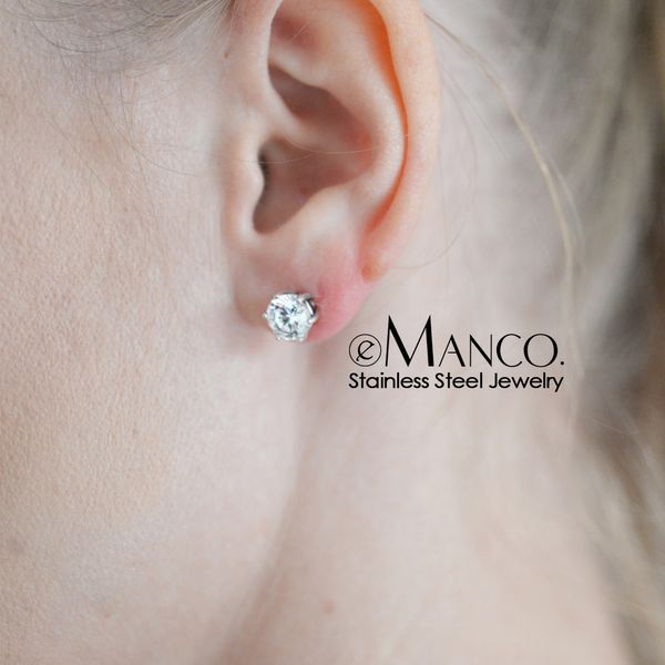 e-manco classic luxury cz stud earrings for women minimalist stainless steel earrings fashion jewelry 3 colors, Golden;silver
e-manco classic luxury cz stud earrings for women minimalist stainless steel earrings fashion jewelry 3 colors, Golden;silver