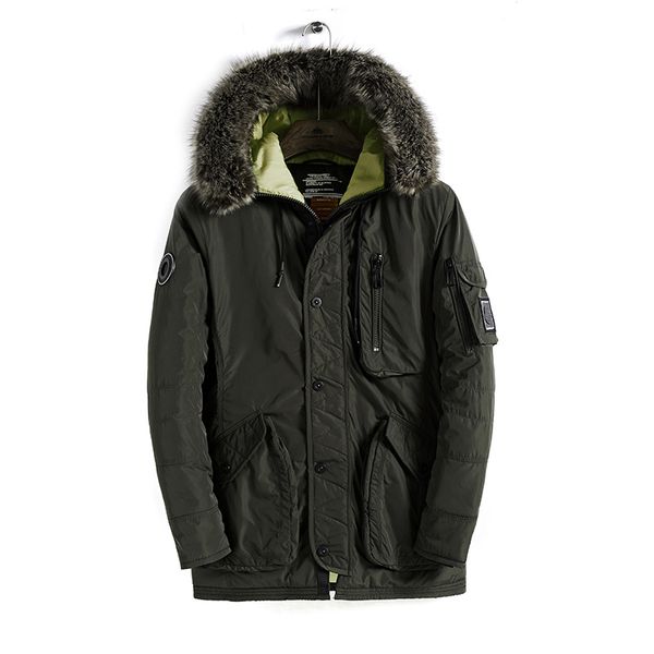 2019 men mid-length cotton-padded clothes hooded large fur collar removable-cotton coat, Black
2019 men mid-length cotton-padded clothes hooded large fur collar removable-cotton coat, Black