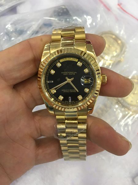 luxury watch sport men watch day-date 36mm gold dial 2813 automatic movement sapphire original clasp sold by, Slivery;brown
luxury watch sport men watch day-date 36mm gold dial 2813 automatic movement sapphire original clasp sold by, Slivery;brown