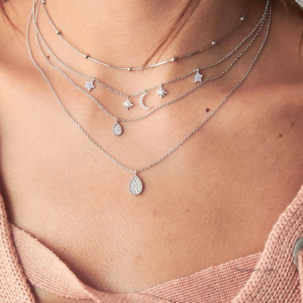 Trendy Choker Crystal Moon Stars Drop Pendant Multilayer Necklace Women Party Wedding Simple Jewelry Accessories
Trendy Choker Crystal Moon Stars Drop Pendant Multilayer Necklace Women Party Wedding Simple Jewelry Accessories