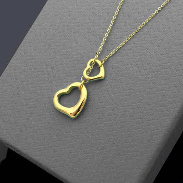 new luxury fashion brand hollow out t letter big small peach heart women charm contracted double peach heart necklace jewelry, Silver
new luxury fashion brand hollow out t letter big small peach heart women charm contracted double peach heart necklace jewelry, Silver