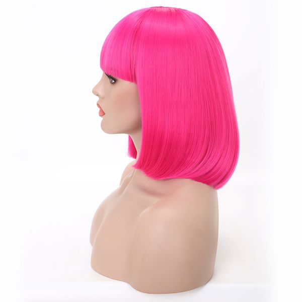 rosa star synthetic bob wig with bangs babi pink for woman heat resistant cosplay costume wigs, Black
rosa star synthetic bob wig with bangs babi pink for woman heat resistant cosplay costume wigs, Black