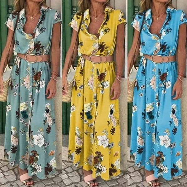new style women's dresses summer boho long dress short sleeve print button evening party beach dresses sundress fashion 2019, Black;gray
new style women's dresses summer boho long dress short sleeve print button evening party beach dresses sundress fashion 2019, Black;gray