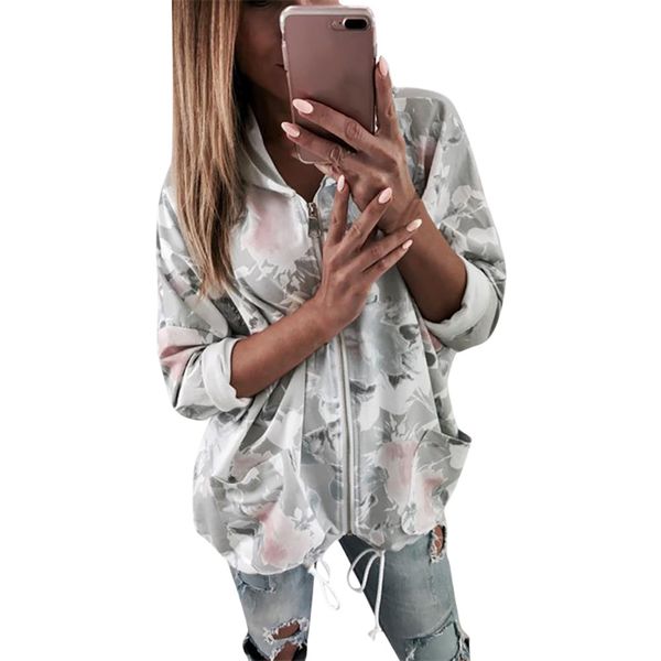 women jacket fashion ladies printed long sleeve sweatshirt coat outwear hooded jacket overcoat, Black;brown
women jacket fashion ladies printed long sleeve sweatshirt coat outwear hooded jacket overcoat, Black;brown