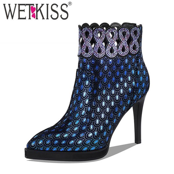 wetkiss kid suede ankle boots women platform boot pointed toe party crystal shoes female print high heels shoes ladies winter, Black
wetkiss kid suede ankle boots women platform boot pointed toe party crystal shoes female print high heels shoes ladies winter, Black