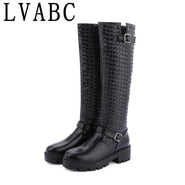 2018 new belt buckle decorative women's boots thick with wovenbootspu leather knee-length fashion women's shoes plus size 33-43, Black
2018 new belt buckle decorative women's boots thick with wovenbootspu leather knee-length fashion women's shoes plus size 33-43, Black