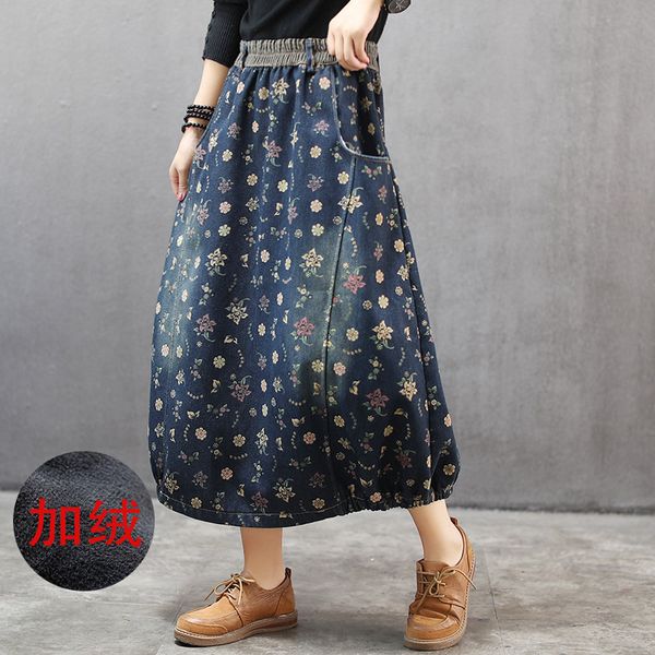 denim plus velvet thick retro autumn and winter new wild fleece elastic waist dress cowgirl dress2019, Black
denim plus velvet thick retro autumn and winter new wild fleece elastic waist dress cowgirl dress2019, Black