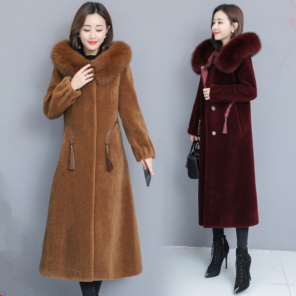 hanzangl new haining sheared coat female 2018 winter new fur jacket long hooded women wool coat outerwear plus size m-4xl, Black
hanzangl new haining sheared coat female 2018 winter new fur jacket long hooded women wool coat outerwear plus size m-4xl, Black