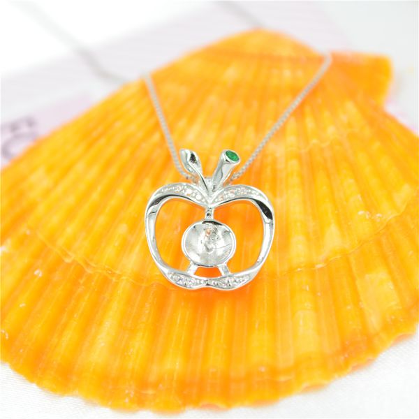925 pure silver natural pearl pendant accessories women's necklace short necklace clavicle pendant mountings christmas apple dz044, Slivery;crystal
925 pure silver natural pearl pendant accessories women's necklace short necklace clavicle pendant mountings christmas apple dz044, Slivery;crystal