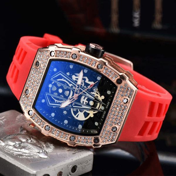 fashion mens luxury watch diamond bezel steel case black skeleton dial big date mens quartz movement watch rubber sports clock watches, Slivery;brown
fashion mens luxury watch diamond bezel steel case black skeleton dial big date mens quartz movement watch rubber sports clock watches, Slivery;brown