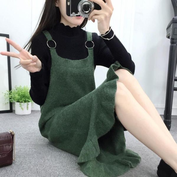 hipster fishtail dress autumn clothing women's 2018 new style loose and plus-sized knit halter dress long over-the-knee skirt, White;black
hipster fishtail dress autumn clothing women's 2018 new style loose and plus-sized knit halter dress long over-the-knee skirt, White;black