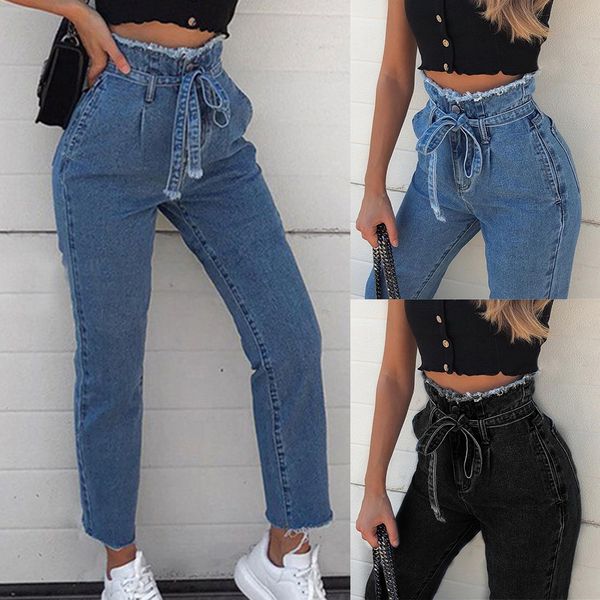 monerffi 2019 new casual women stretching jeans plus size high waist trimmings slim denim skinny pants lace-up belt trousers, Blue
monerffi 2019 new casual women stretching jeans plus size high waist trimmings slim denim skinny pants lace-up belt trousers, Blue