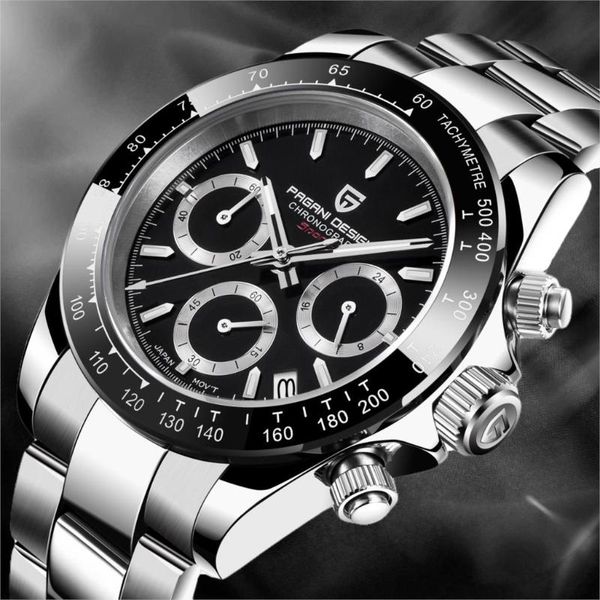 pagani design men watch chronograph multifunctional stainless steel business quartz sport wristwatch, Slivery;brown
pagani design men watch chronograph multifunctional stainless steel business quartz sport wristwatch, Slivery;brown