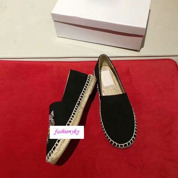 embroidered straw shoes with tiger head single shoes and fisherman's shoes original box, Black
embroidered straw shoes with tiger head single shoes and fisherman's shoes original box, Black